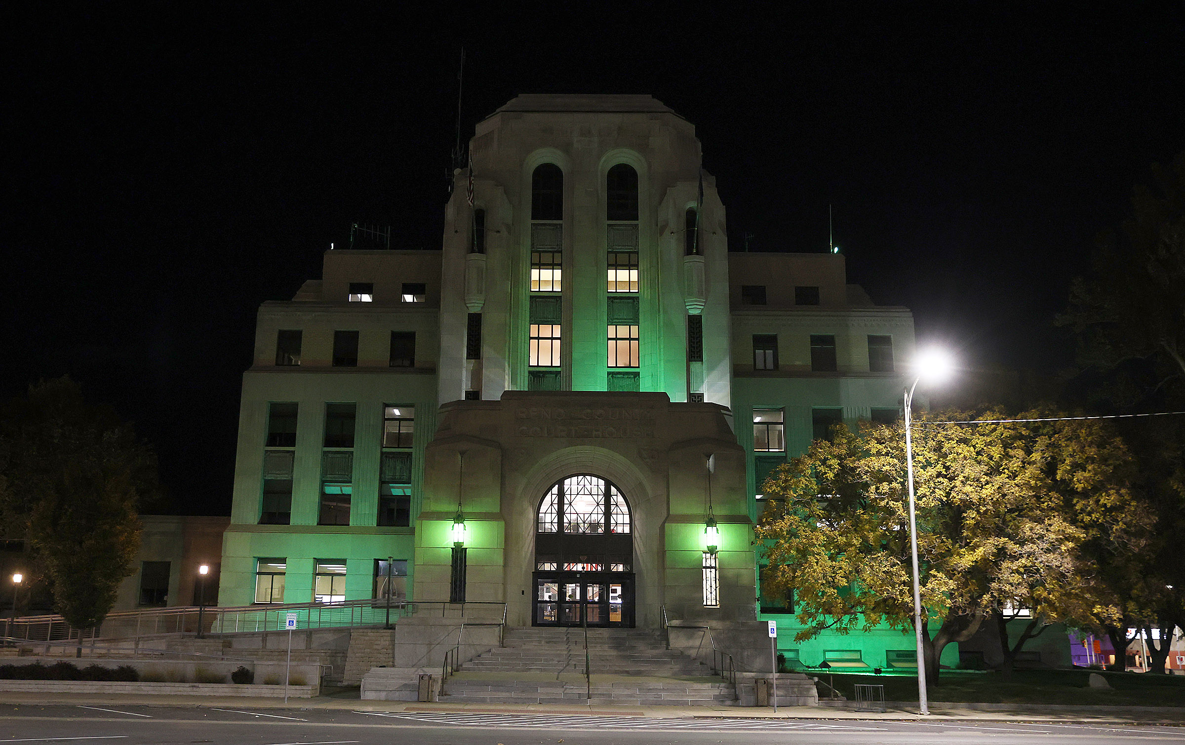 Reno County Shines Green to Honor Our Veterans - News Image
